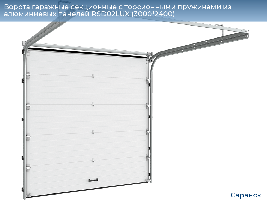 Ворота гаражные секционные с торсионными пружинами из алюминиевых панелей RSD02LUX (3000*2400), saransk.doorhan.ru
