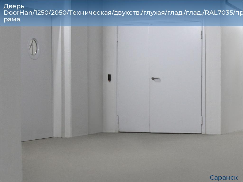 Дверь DoorHan/1250/2050/Техническая/двухств./глухая/глад./глад./RAL7035/прав./угл. рама, saransk.doorhan.ru