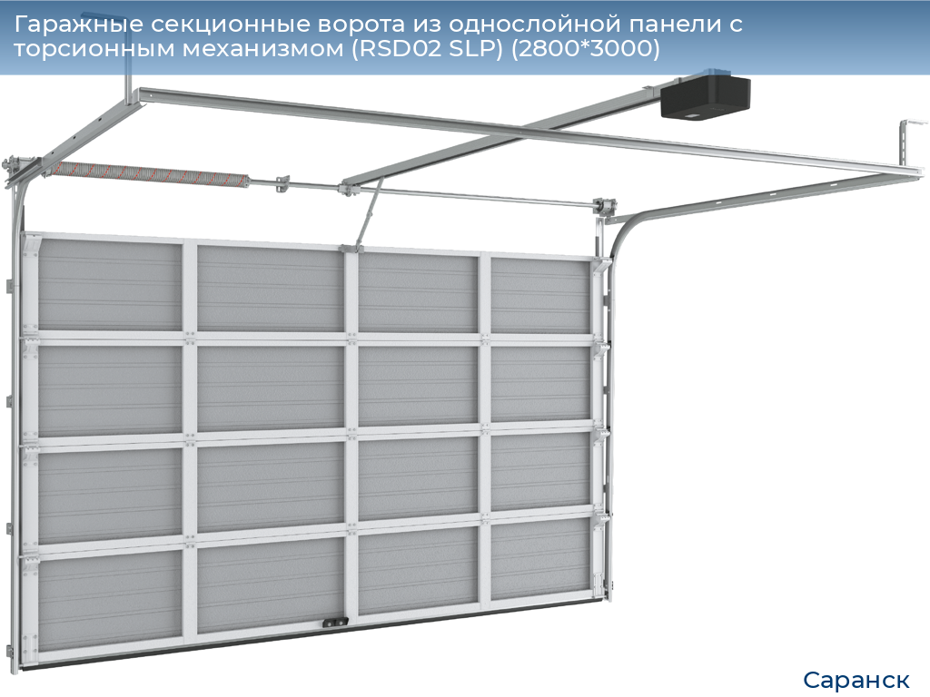 Гаражные секционные ворота из однослойной панели с торсионным механизмом (RSD02 SLP) (2800*3000), saransk.doorhan.ru