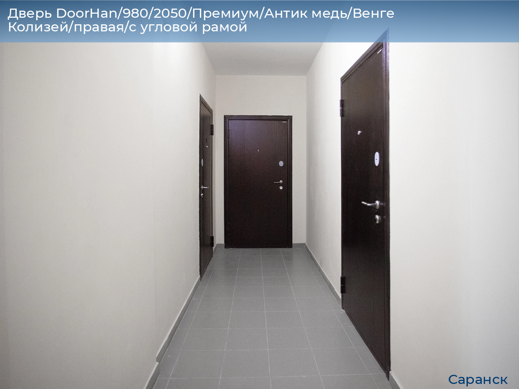 Дверь DoorHan/980/2050/Премиум/Антик медь/Венге Колизей/правая/с угловой рамой, saransk.doorhan.ru